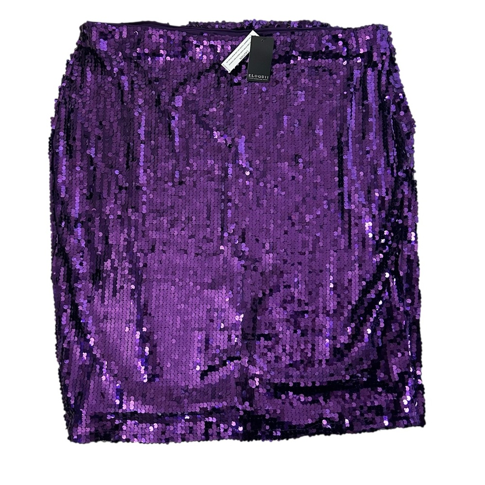 Eloquii Sequin Purple Skirt women’s size 24 NWT